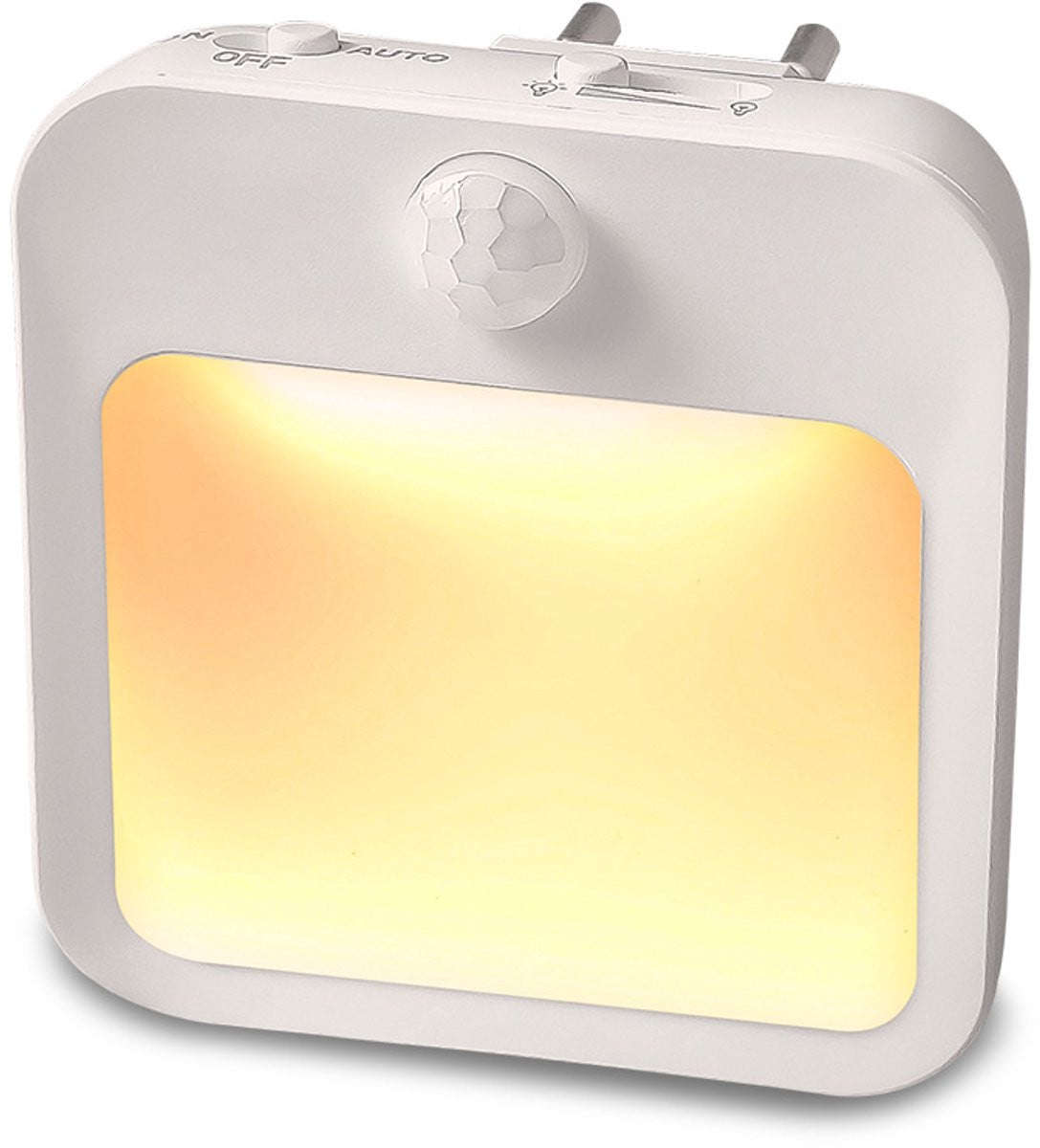 Set van 2 witte LED-nachtlampjes met bewegingssensor en dimbare warmwitte verlichting voor slaapkamer, badkamer, gang en keuken