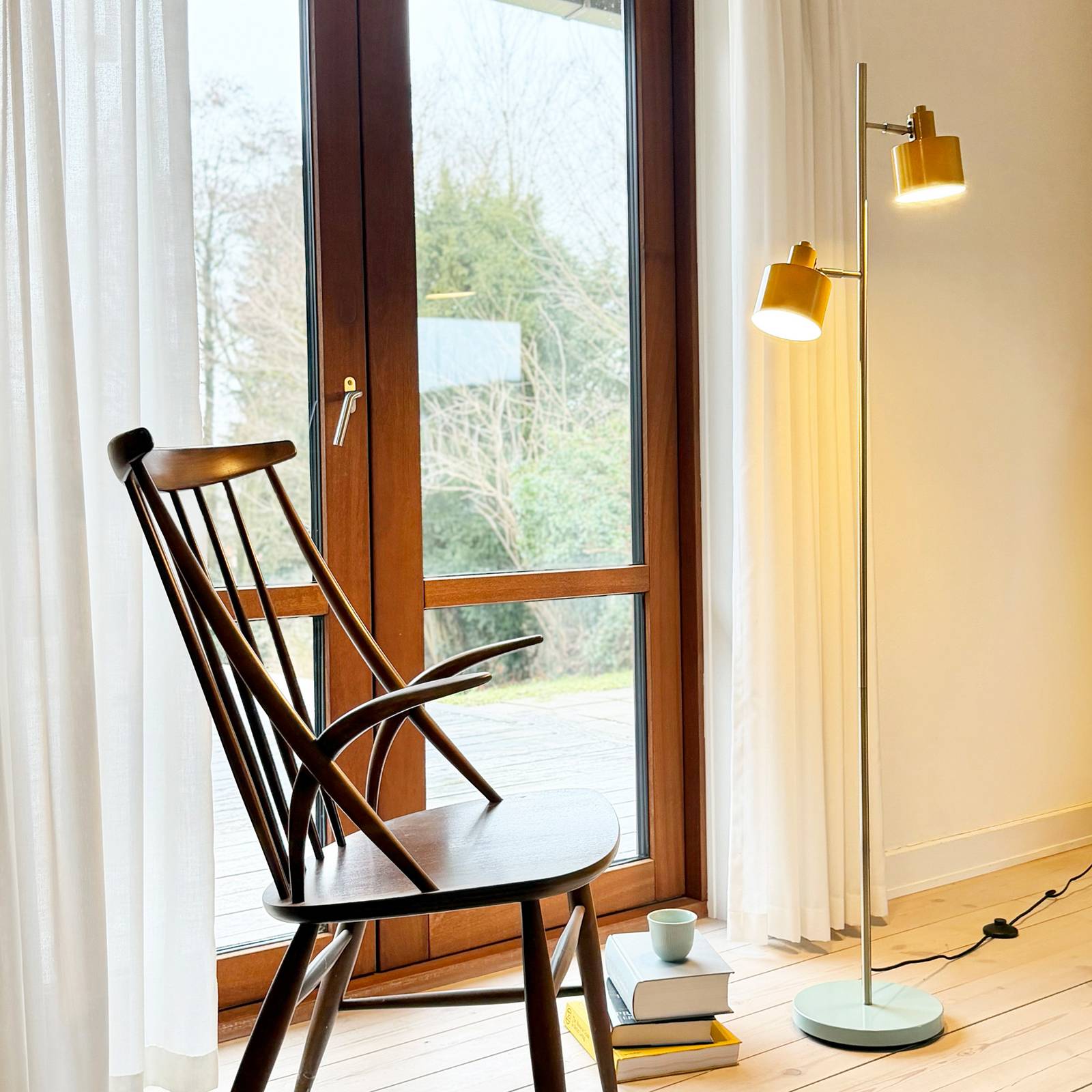 Dyberg Larsen Floor Lamp Ocean, Yellow / orange, Workroom / Office, metal, Vintage, Floor Lamp