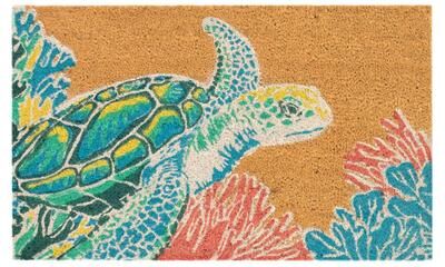 Liora Manne "Lush Decor Natura Seaturtle Outdoor Mat Neutral 24""x36"""