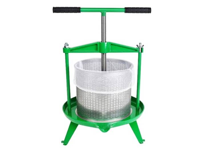 P. Lindberg Manuelle Obstpresse 14 L, Apfelpresse mit Edelstahlkorb Spindelentsafter mit Presstuch für Äpfel, Birnen, Trauben und Beeren, ideal für die Herstellung von Apfelwein, Saft und Wein