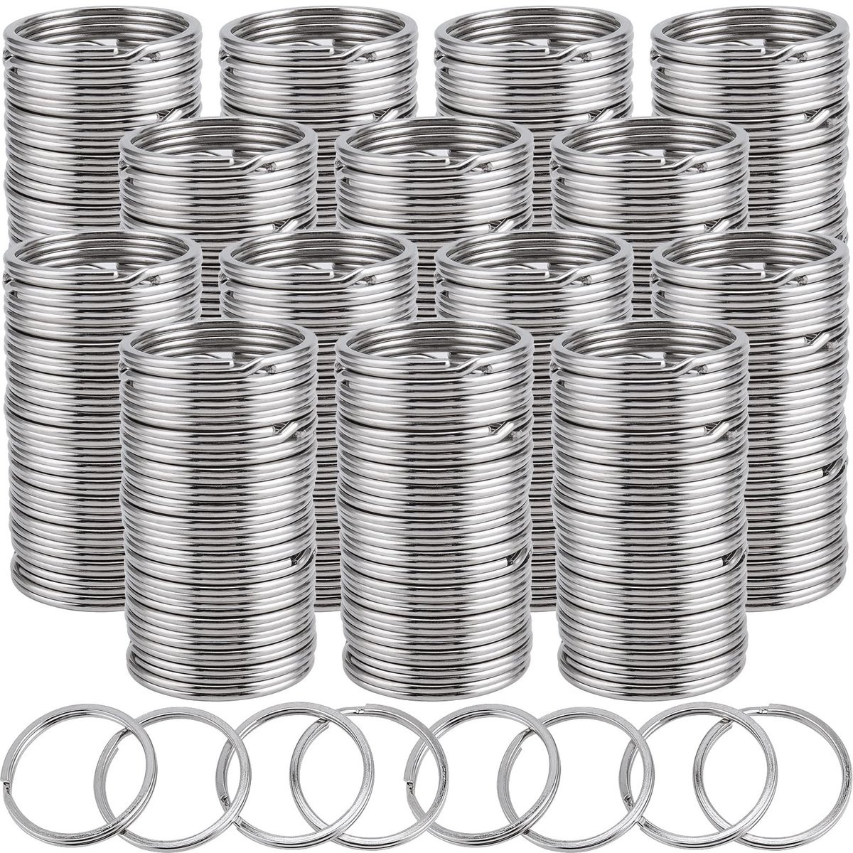 Dailygoody Kleine Sleutelhanger Hoepels - 500 stuks - Zilver