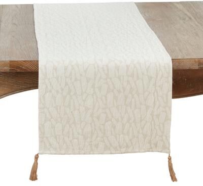 Saro Lifestyle "Mixed Linen Jacquard Table Runner - 16""x72"""