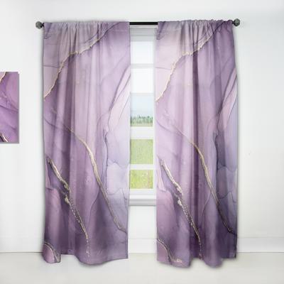 DESIGN ART Designart 'Purple Liquid Art Waves II' Modern Curtain Panels