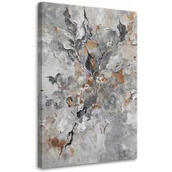 LEINWANDBILD Abstraktes Botanik-Graugold 40x60cm