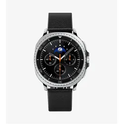 Spigen - Enzo - Samsung Galaxy Watch8 40mm/Watch8 44mm/Watch8 Classic, Genuine Goat Leather - Black (Genuine Leather, Metal, Natural Leather, Zermatt leather), Uhrenarmband, Schwarz