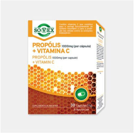 SOVEX® PROPOLIS 1000mg + VITAMINA C 1000mg 30 CAPSULAS