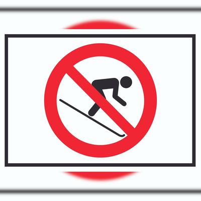 HB-Druck Ski fahren verboten! Symbol Schild A2 (420x594mm)