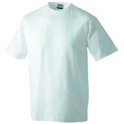 JAMES & NICHOLSON T-Shirt Gr. 4XL Rundhals Heavy white