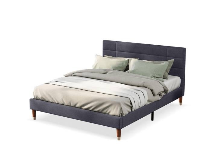 Chicfurn Polsterbett 140/200 cm in Grau Leinen mit Lattenrost und Freiraum unter dem Bett, Rechteckig, 140x200 cm, Schlafzimmer, Betten, Polsterbetten