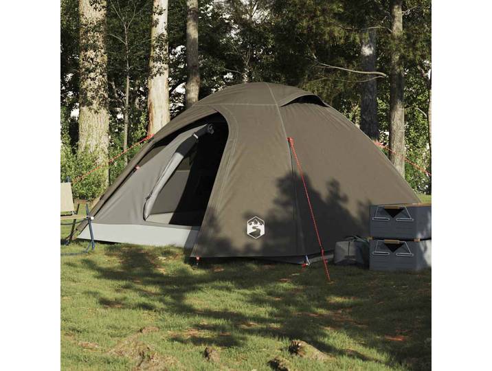 vidaXL Kuppel-Campingzelt 3 Personen Braun Wasserdicht