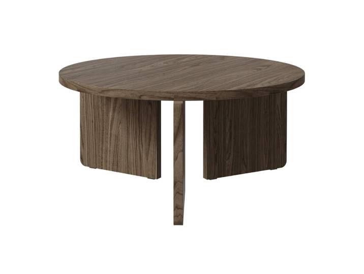 Table basse ronde aspect noyer 85 cm