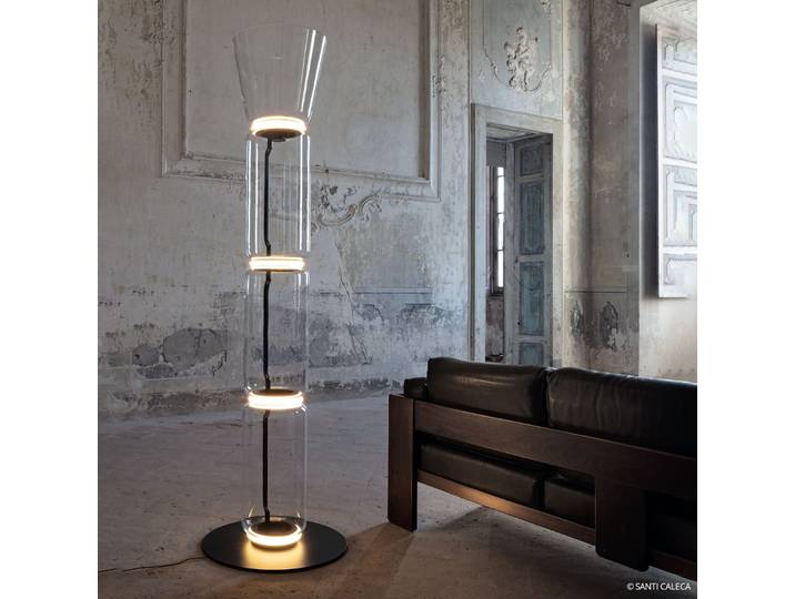 Lampe sur pied Noctambule F3 « High Cylinder & Cone » - FLOS - Salon / séjour - Design - Verre - Multi-ampoules