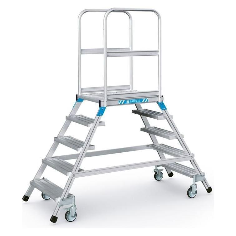 Zarges Podesttreppe fahrbar, beidseitig begehbar (Gerüst, Plattformleiter, 80 cm) (41983)