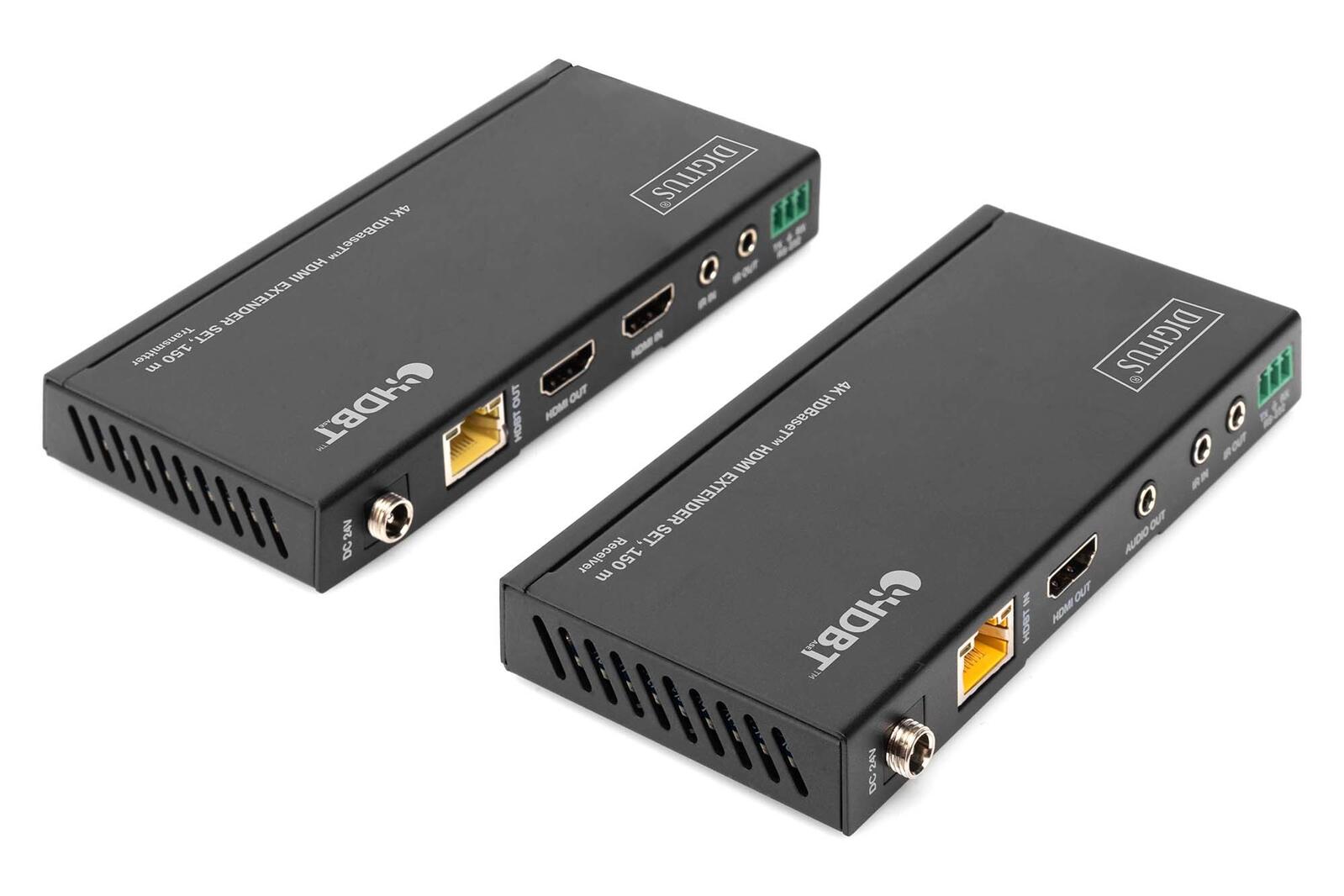 Digitus HDBaseT HDMI Extender Set, 150 m 4K/60Hz, 18 Gbps, YUV 4:4:4, HDR DS-55508