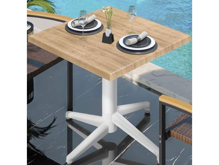GGMMÖBEL WAP Bistro Außen Tisch B:T:H 70 x 70 x 74 cm Eiche/Weiß Quadratisch Bistro Tisch Gastro Tisch