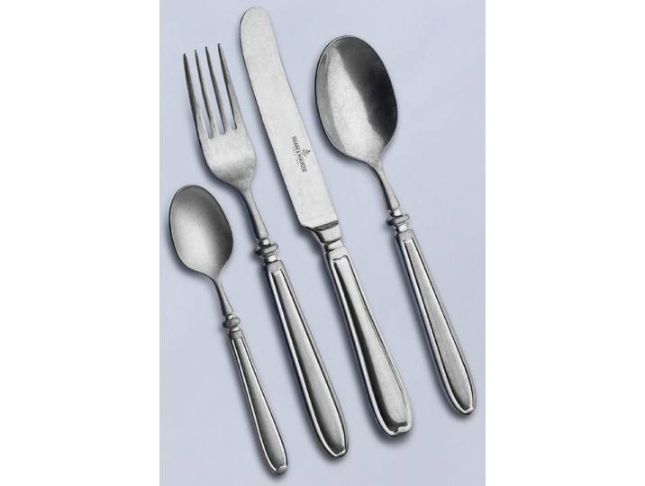 Besteck-Set Landhaus , silber (edelstahlfarben), 24 tlg., Chromnickelstahl 18/10, PICARD & WIELPÜTZ SOLINGEN, Essbesteck-Sets, Vintage-Look, Stone washed, inkl. Klappetui