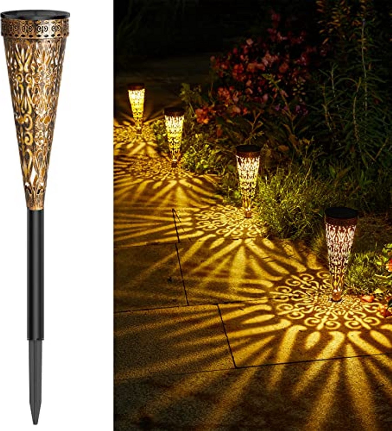 Merkloze Solar Lantaarn met LED - Waterdichte Tuinverlichting voor Tuin, Terras en Balkon