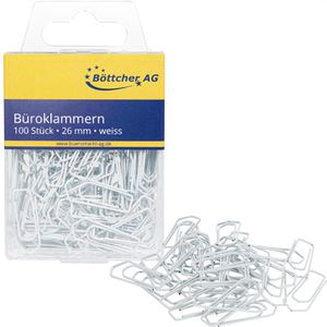 Böttcher-AG Büroklammern 26mm, weiß, lackiert, 100 Stück