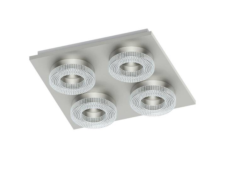 Led-Deckenleuchte Fradelo, Silberfarben, Metall, Kunststoff, 28x6x28 cm, Lampen & Leuchten, LED Beleuchtung, LED-Deckenleuchten
