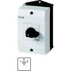 Eaton 207434 Umschalter, T0, 20 A, Aufbau, 3 Baueinheit(en), Kontakte: 6, 45 °, tastend, mit 0-Stellung, mit 2-seitigem Rückzug nach 0, 1>0<2
