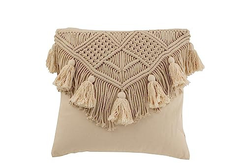 J-Line Cosy Kussen Beige Katoen Small