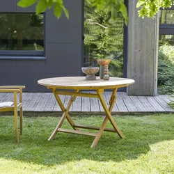 Gartentisch Outdoortisch Teaktisch 100cm Teaktisch rund