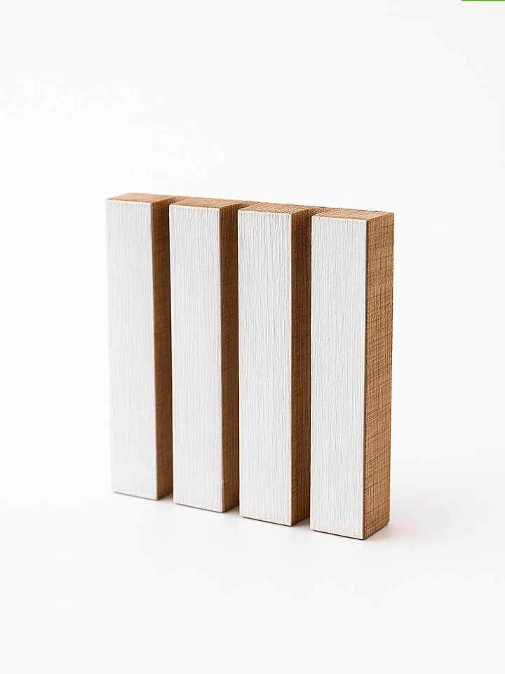 Samimi 2er-Set: Blockdruck-Stempeln in Natur/ Weiß - (L)6 x (B)6 cm - onesize