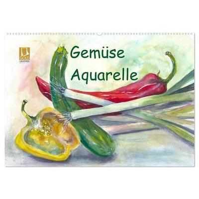 Gemüse Aquarelle (Wandkalender 2027 DIN A2 quer), CALVENDO Monatskalender
