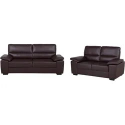5-SITZER SOFA SET Kunstleder Dunkelbraun Vogar