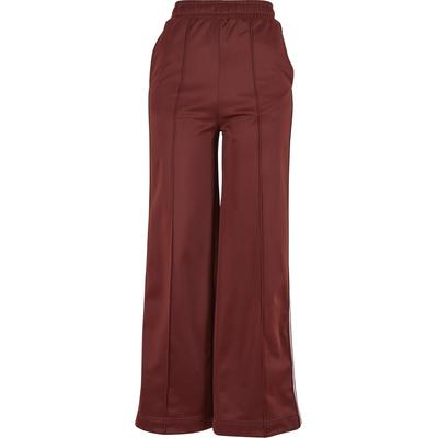 Stoffhose URBAN CLASSICS "Urban Classics Damen Ladies Pin Tuck Track Pants", Damen, Gr. XXL, US-Größen, braun (schwarzrust), 100% Polyester, unifarben, loose fit, Hosen Stoffhose