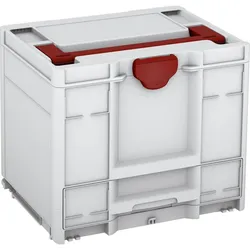 Tanos systainer3 Combi M 337 lichtgrau (RAL 7035), Verschluss karminrot (RAL 3002), Griff karminrot (RAL 3002) - 83550048.147