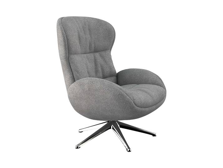 Relaxsessel, Polyester, Soft Grau, 70×104×79 cm, Ergonomisch & Drehbar, Modern, Flexlux