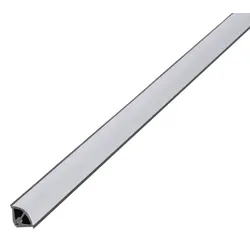 Alberts® Abschlussleiste,sk.2-tlg.m.Gummilippe,PVC m.ALU-Einl,silber,LxBxH 2600x15x15mm 433727