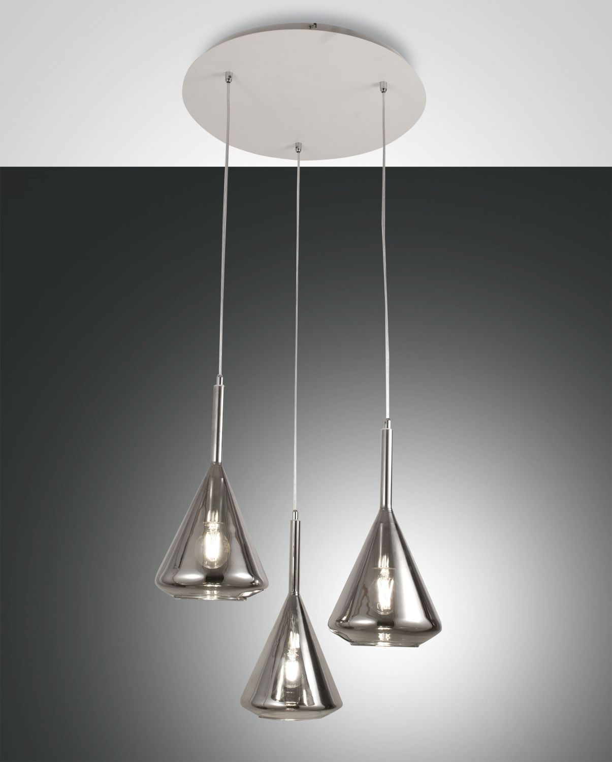 Fabas Luce 3er-Pendelleuchte TRIS grau 3582-47-126 8019282516781