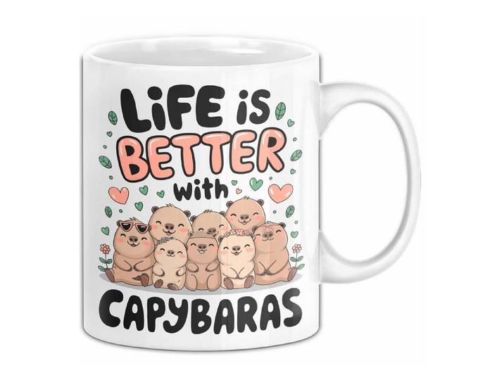 Trendation Tasse Capybara Tier Tasse Geschenk Lustige Geschenkidee Spruch Life Is Bet