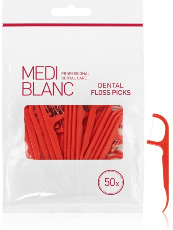 MEDIBLANC Dental Floss Picks Zahnstocher mit Zahnseide 50 St.