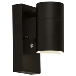 Wandleuchte Außenleuchte Spotlampe IP44 Edelstahl Schwarz Spotleuchte H 15 cm