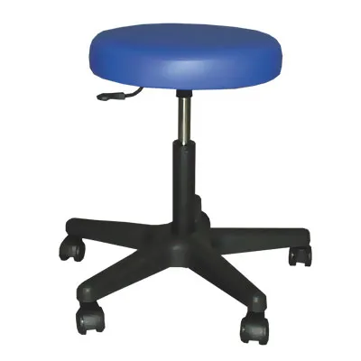 Uhumed Drehhocker, KS-Gestell schwarz, fahrbar, für Hartböden blau 103050077