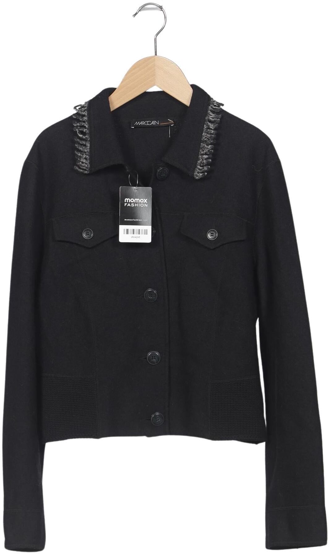 Cain Damen Jacke, Schwarz, Gr. EU 38 (Marc Cain N3), Schurwolle - Second Hand