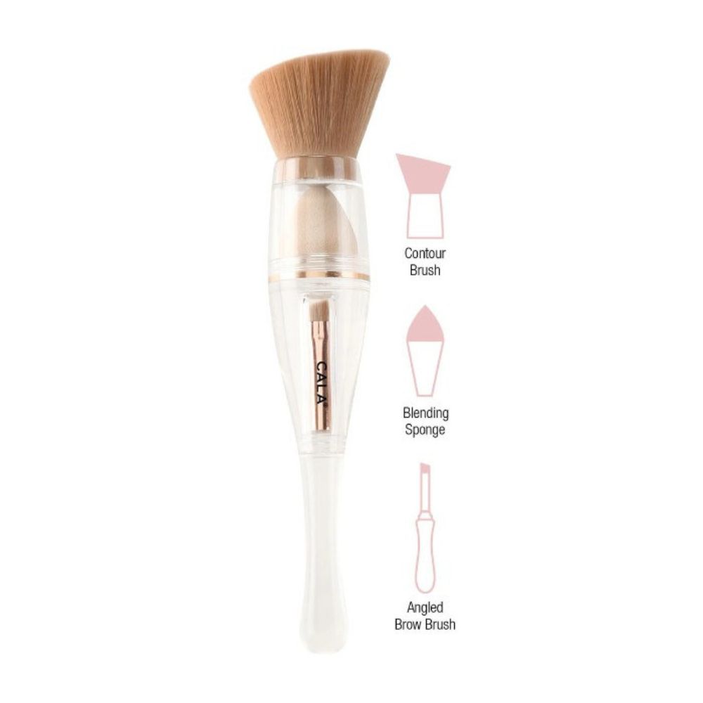 Cala Complexion Trio Angled 3 in 1 Makeup Brush and Sponge Set 1&nbsp;un.