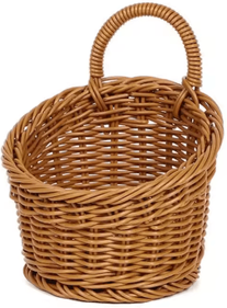 Inspire Picks Handwoven Rattan Style Hanging Storage Basket With Handle 1