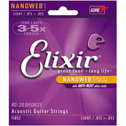 Elixir Nanoweb Bronze Light | 012-053 3er Pack - Saiten Westerngitarre