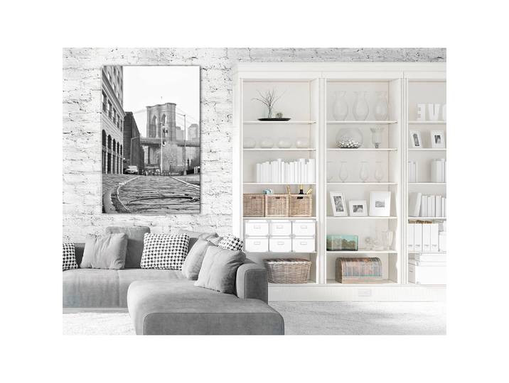 Wandbild Brooklyn Bridge II Leinen Grau 40 x 60cm