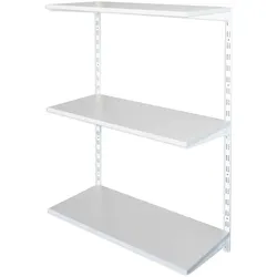 Biedrax Wandregal - Grundregal 35 x 80 x 100 cm, Farbe weiss - 3 Fachboden grau