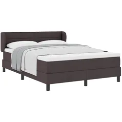 vidaXL, Boxspringbett, Boxspringbett Mit Matratze Stoff Dunkelbraun (160 x 200 cm)