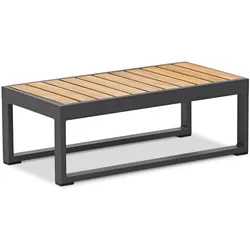 Nest flacher Outdoor Beistelltisch aus Teak Oberfläche Kohle