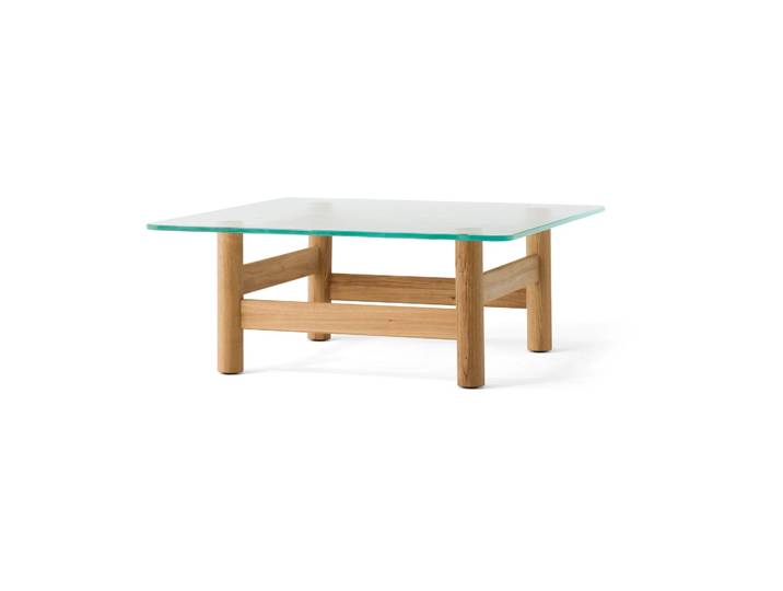 Audo Copenhagen Brasilia Couchtisch 100x100 cm Natural oak-clear glass