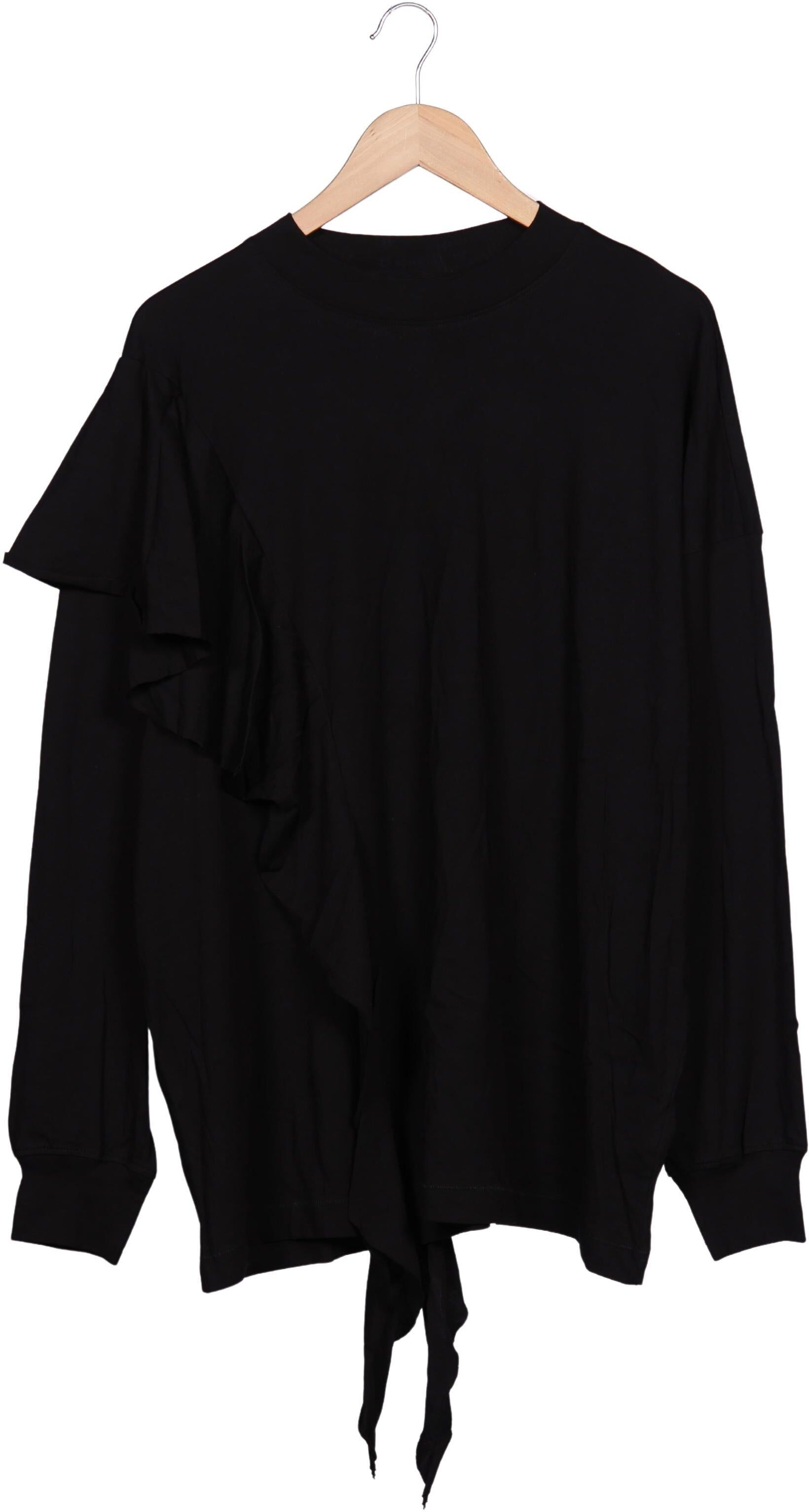 Weekday Damen Langarmshirt, Schwarz, Gr. M, Baumwolle - Second Hand