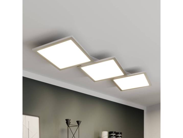LED Deckenleuchte Ilira Lucande, dimmbar, alu / grau / zink, für Küche, Aluminium, Modern