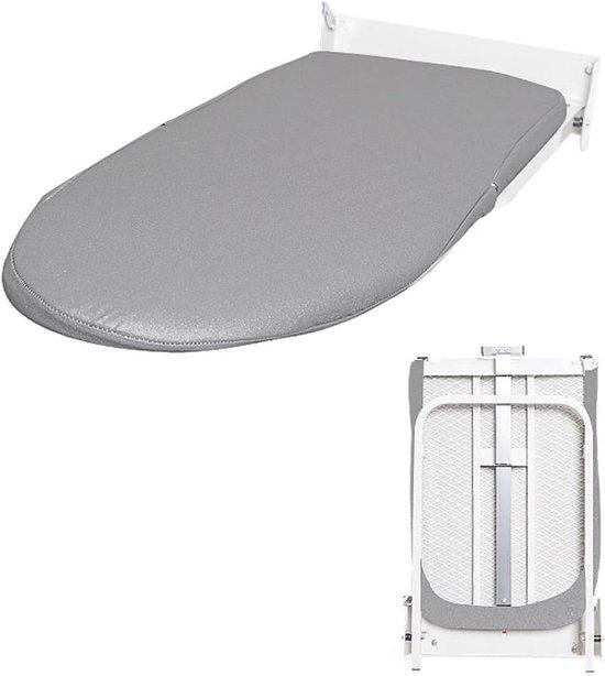 Wandmontierbares Bügelbrett - Klappbares Bügelbrett - Platzsparendes Bügeln - Robuster Metallrahmen - 92 cm Länge - Grau